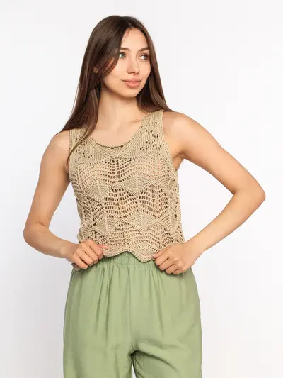 Топ вязаный из смесового хлопка